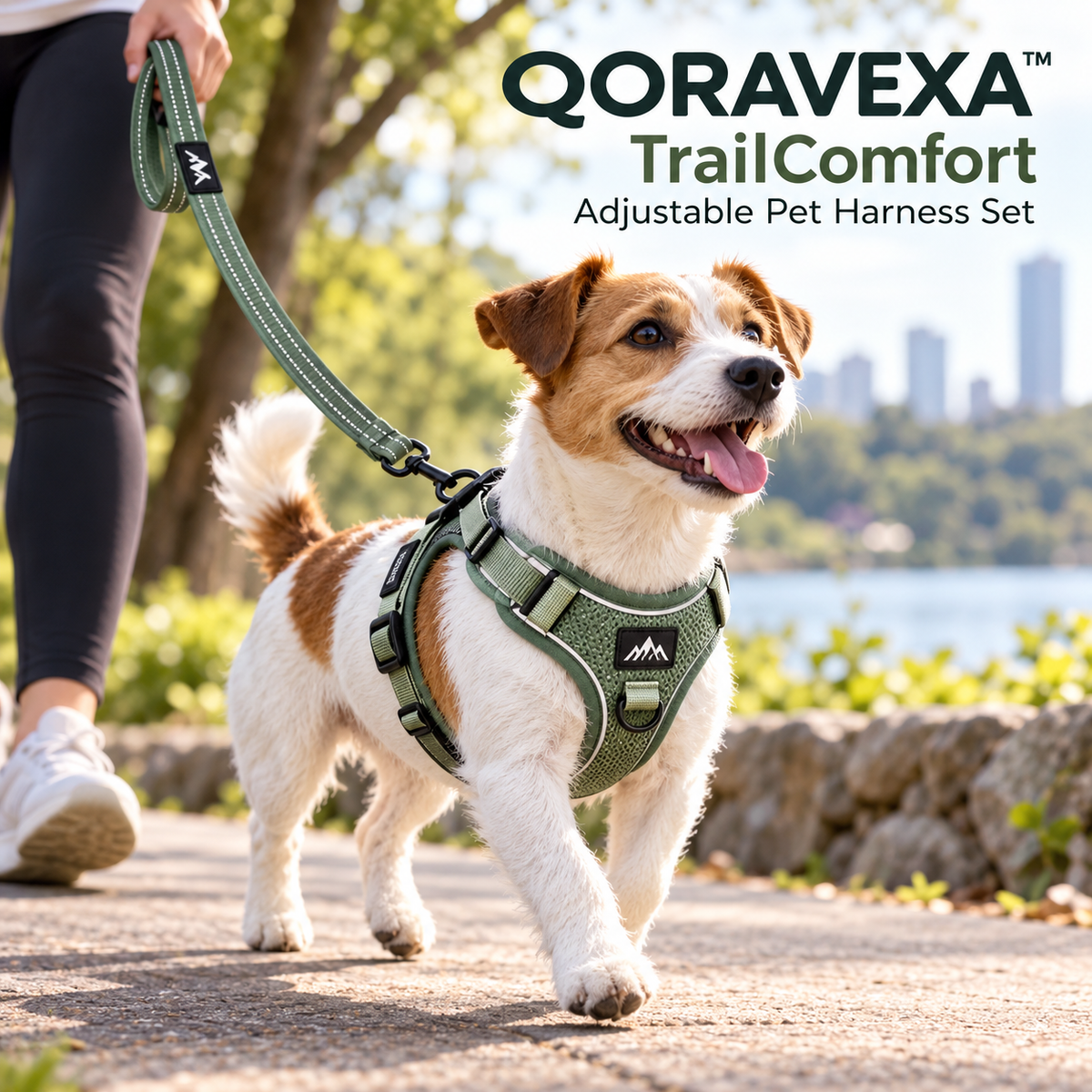 QORAVEXA™ TrailComfort Adjustable Pet Harness Set