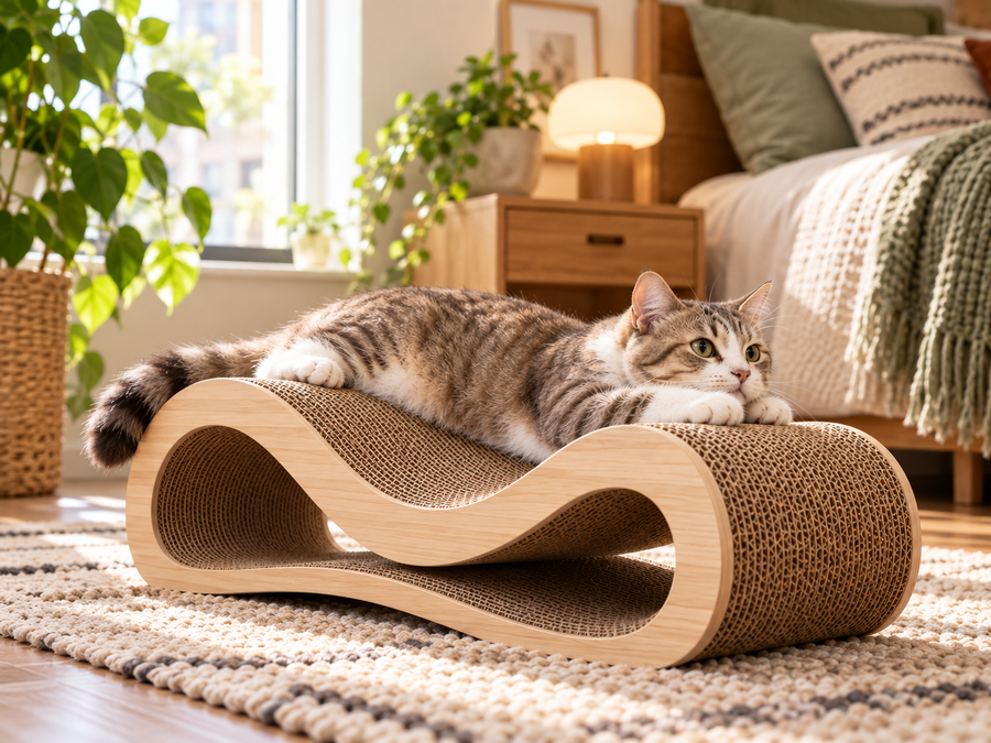 QORAVEXA™ ScratchLounge Cat Activity Board