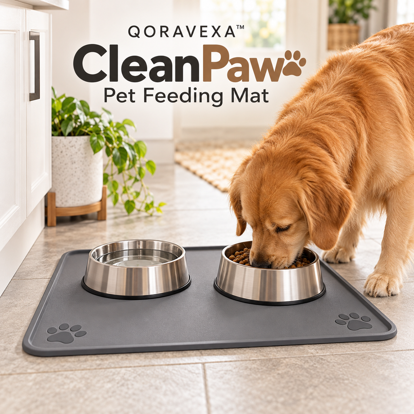 QORAVEXA™ CleanPaw Pet Feeding Mat