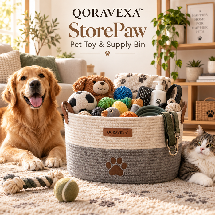 QORAVEXA™ StorePaw Pet Toy & Supply Bin
