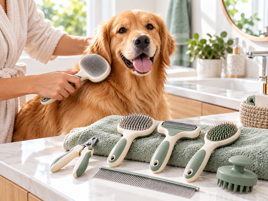 QORAVEXA™ PureBrush Pet Grooming Kit