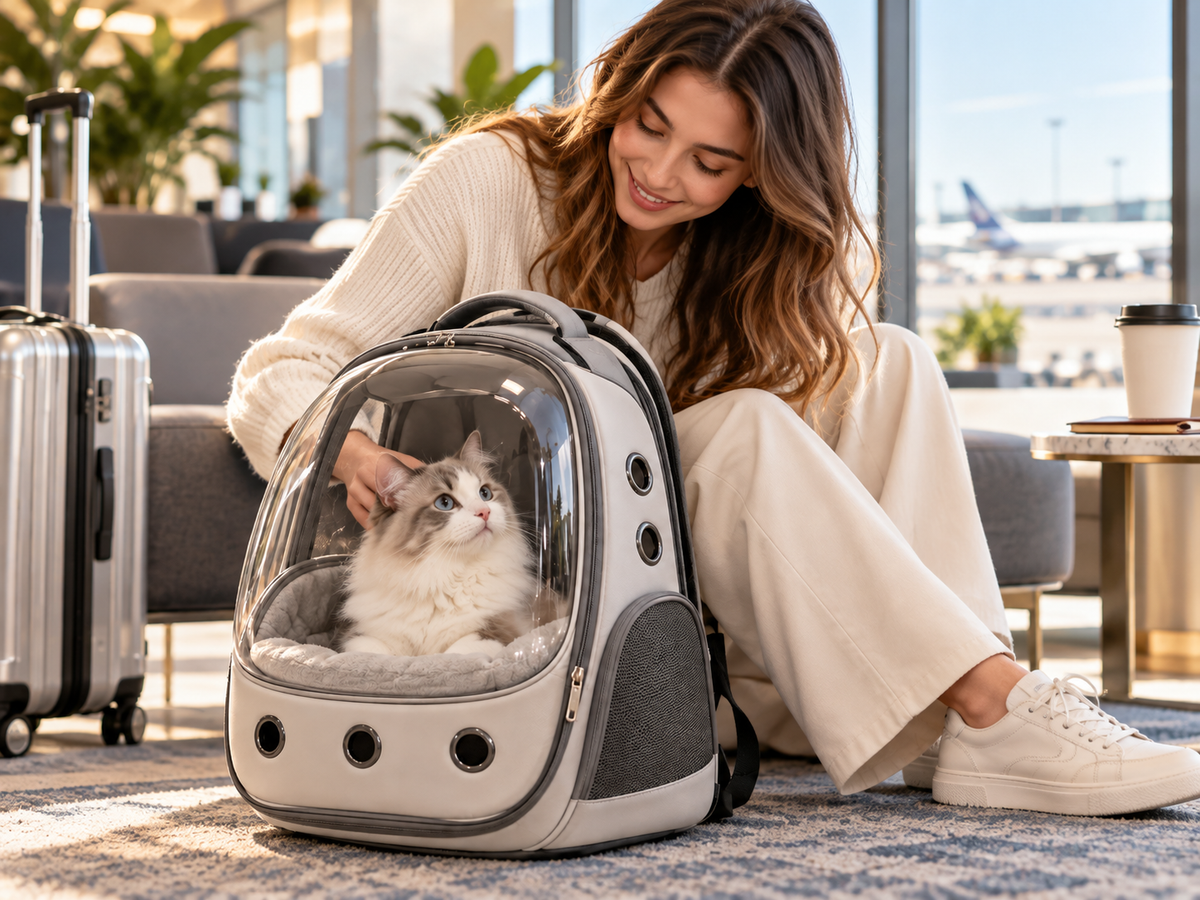 QORAVEXA™ VoyageView Pet Carrier Backpack