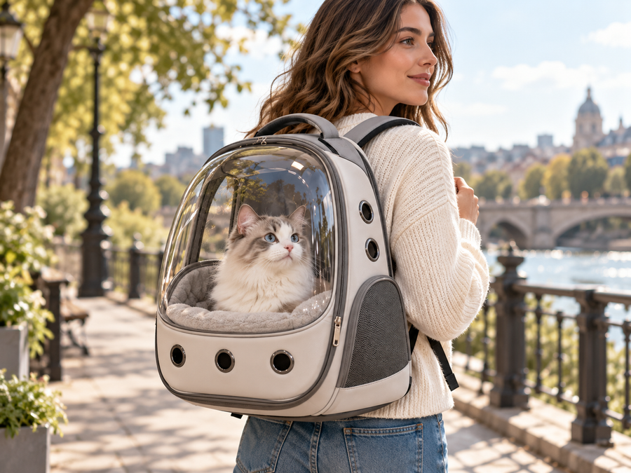 QORAVEXA™ VoyageView Pet Carrier Backpack