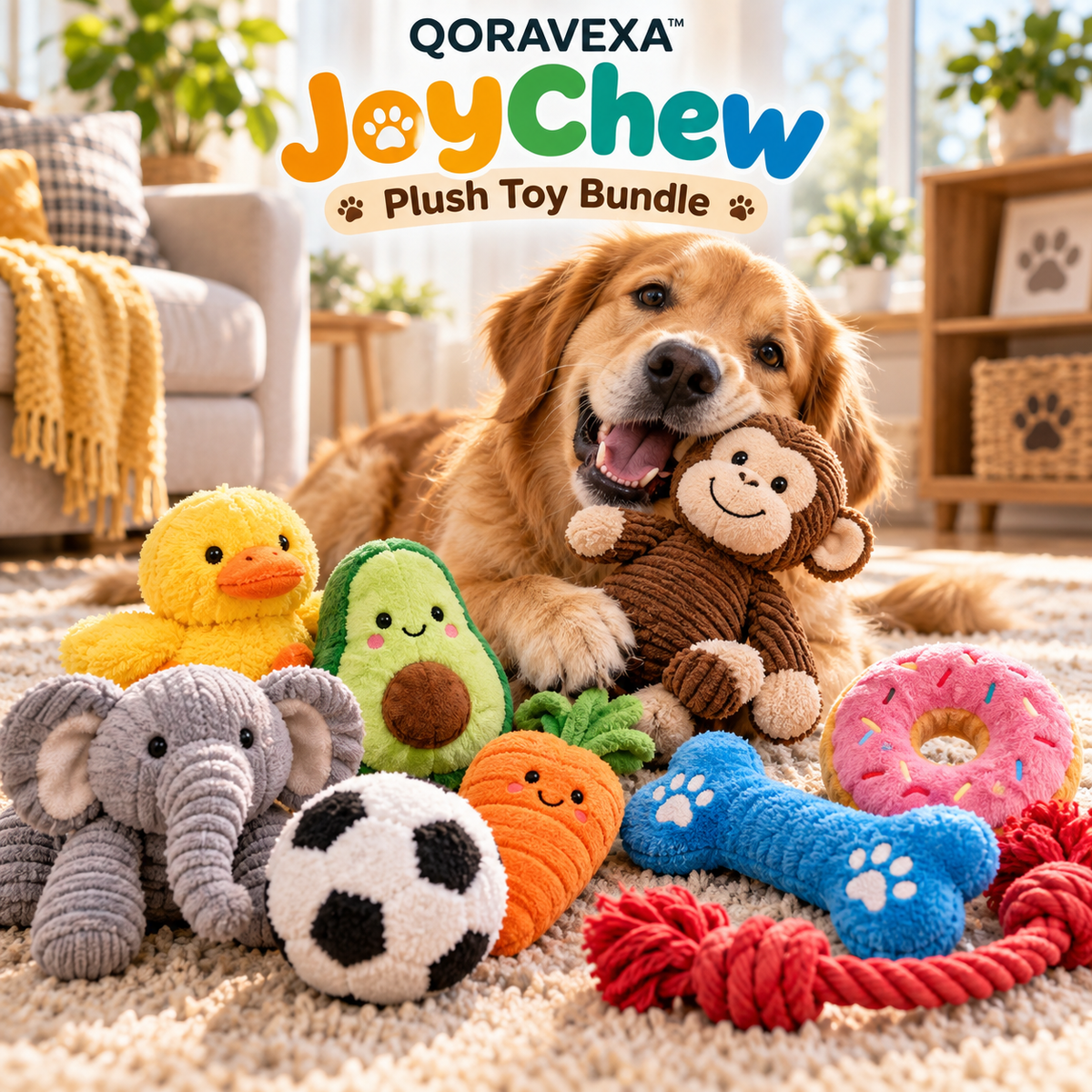 QORAVEXA™ JoyChew Plush Toy Bundle