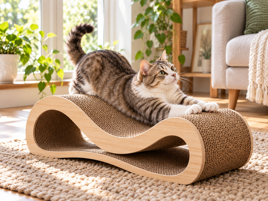 QORAVEXA™ ScratchLounge Cat Activity Board